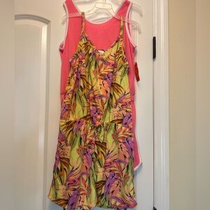 NWT Girls Tropical Rompers size XL 14/16 Wonder Nation